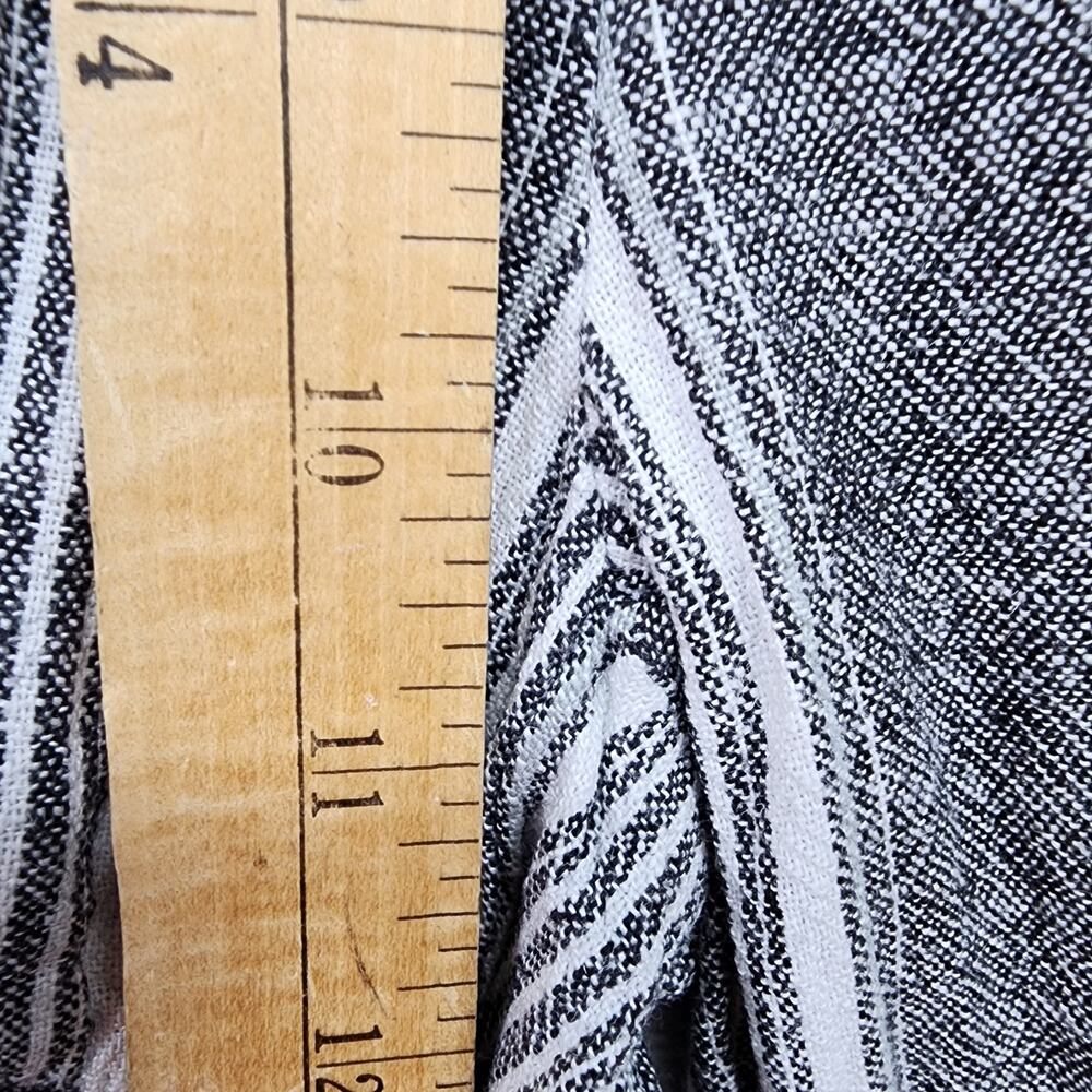 Rewash Stripe Wide Leg Pants XS Linen Blend Coastal Minimalist Tie Waist Slit - Picture 14 of 14